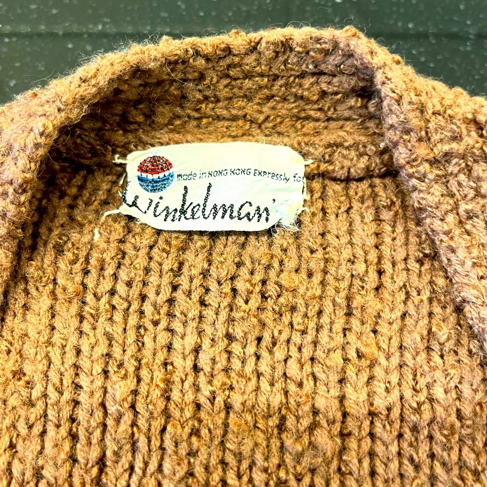 Vintage Winkelman Brown Knit Sweater vest belted
